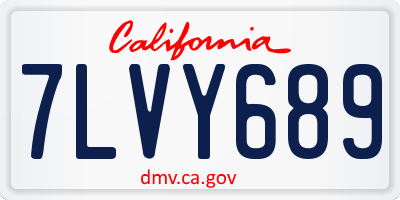 CA license plate 7LVY689