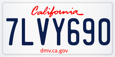 CA license plate 7LVY690