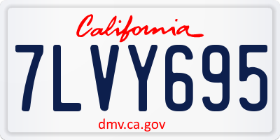 CA license plate 7LVY695