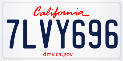 CA license plate 7LVY696