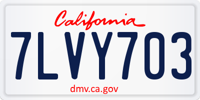 CA license plate 7LVY703