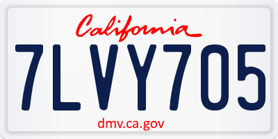 CA license plate 7LVY705