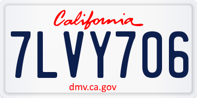 CA license plate 7LVY706