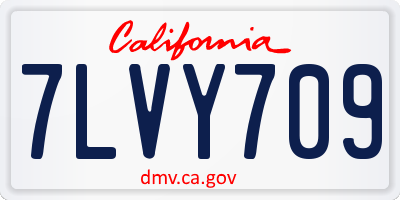 CA license plate 7LVY709