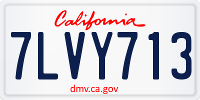 CA license plate 7LVY713
