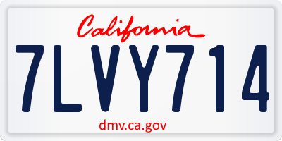 CA license plate 7LVY714