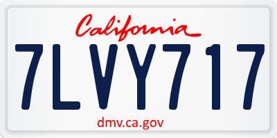 CA license plate 7LVY717
