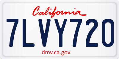 CA license plate 7LVY720