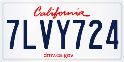 CA license plate 7LVY724
