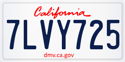 CA license plate 7LVY725