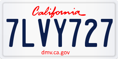 CA license plate 7LVY727