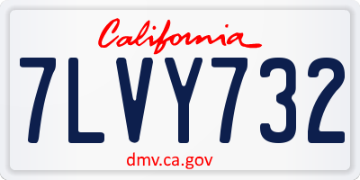 CA license plate 7LVY732