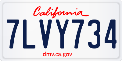CA license plate 7LVY734