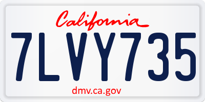 CA license plate 7LVY735