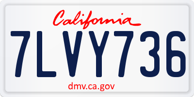CA license plate 7LVY736