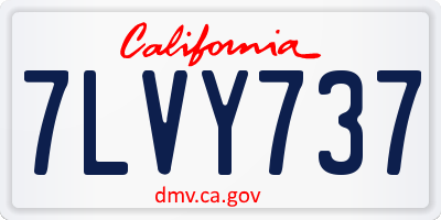 CA license plate 7LVY737