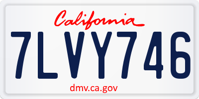 CA license plate 7LVY746