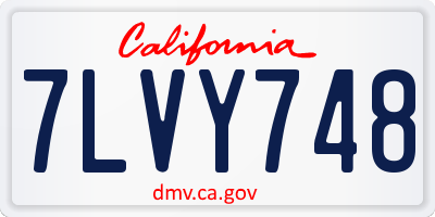 CA license plate 7LVY748