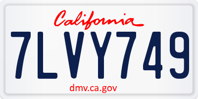CA license plate 7LVY749