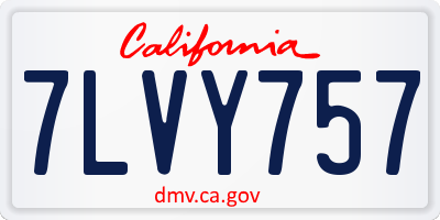 CA license plate 7LVY757