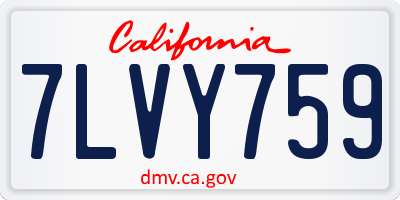 CA license plate 7LVY759