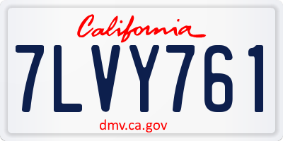 CA license plate 7LVY761
