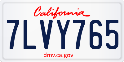 CA license plate 7LVY765