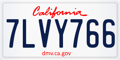CA license plate 7LVY766
