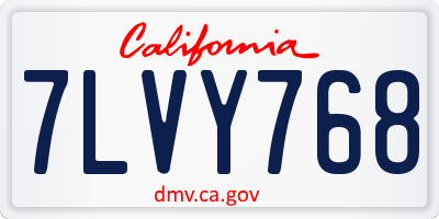 CA license plate 7LVY768