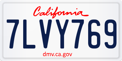 CA license plate 7LVY769