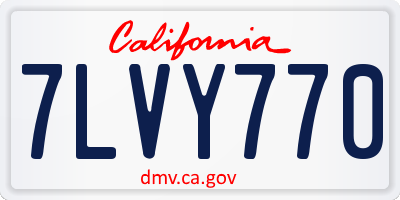 CA license plate 7LVY770