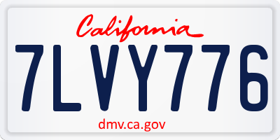 CA license plate 7LVY776