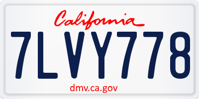 CA license plate 7LVY778
