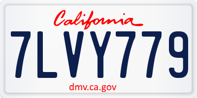 CA license plate 7LVY779