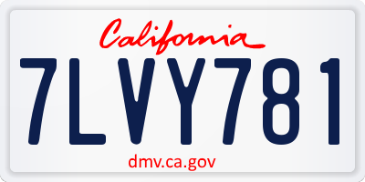 CA license plate 7LVY781