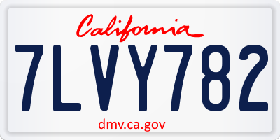 CA license plate 7LVY782