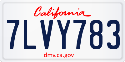 CA license plate 7LVY783