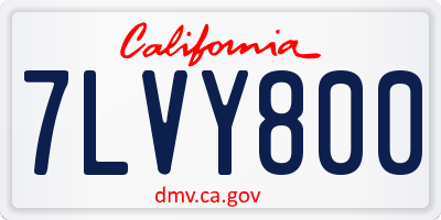 CA license plate 7LVY800