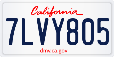 CA license plate 7LVY805