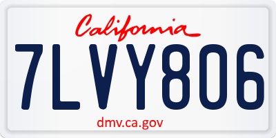 CA license plate 7LVY806