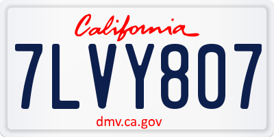 CA license plate 7LVY807