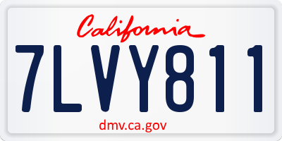 CA license plate 7LVY811