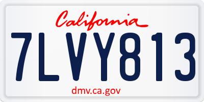 CA license plate 7LVY813