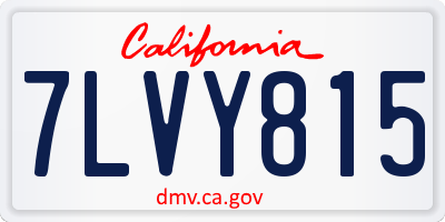 CA license plate 7LVY815