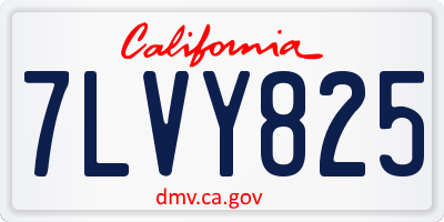 CA license plate 7LVY825