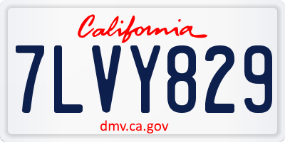 CA license plate 7LVY829
