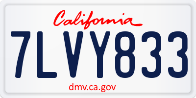 CA license plate 7LVY833