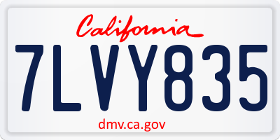 CA license plate 7LVY835