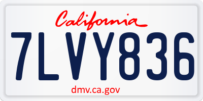 CA license plate 7LVY836