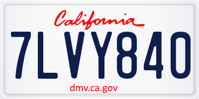 CA license plate 7LVY840